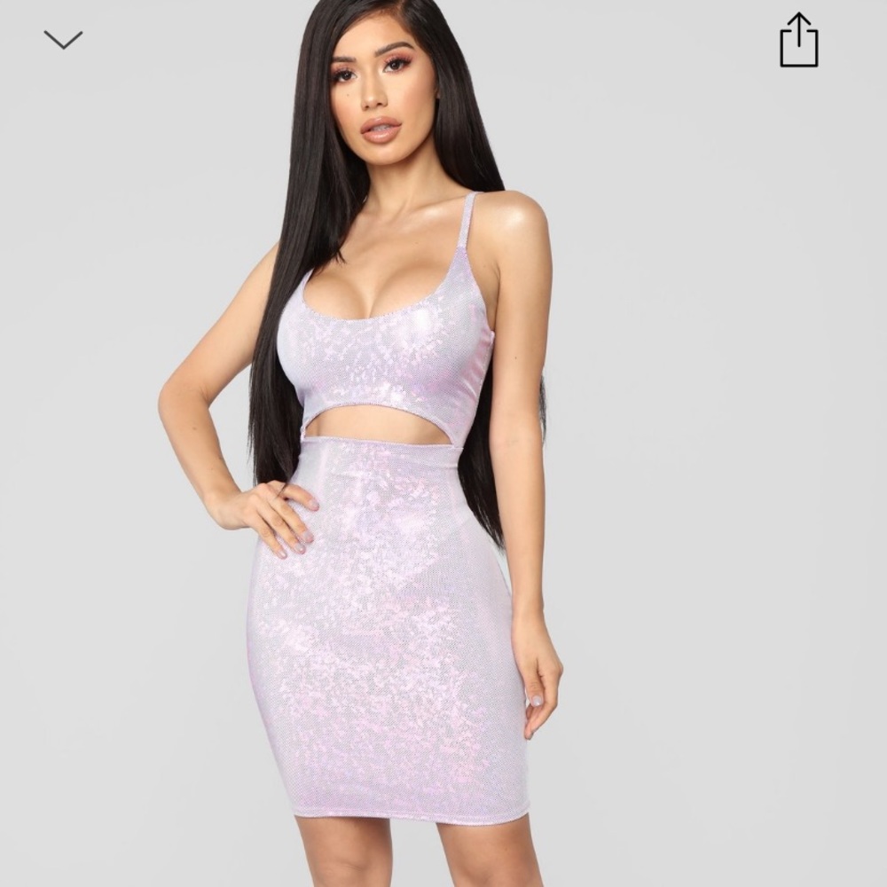 NWT fashion nova pink/purple metallic dress